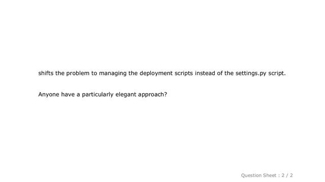 Django : Elegantly handle site-specific settings/configuration in svn/hg/git/etc? смотреть онлайн