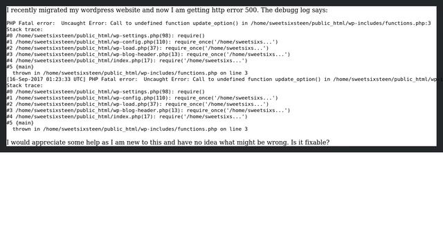 Wordpress: Getting HTTP error 500 after migrating a website смотреть онлайн