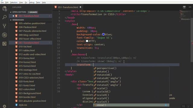 055 - Transform your Website element with CSS3 Transform Property смотреть онлайн