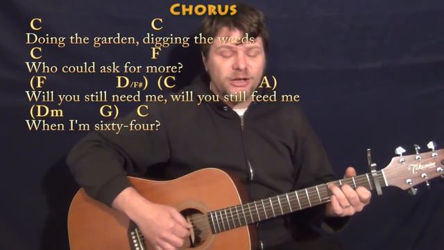 When I'm Sixty-Four (The Beatles) Fingerstyle Guitar Cover Lesson with Chords/Lyrics - Capo 1st смотреть онлайн
