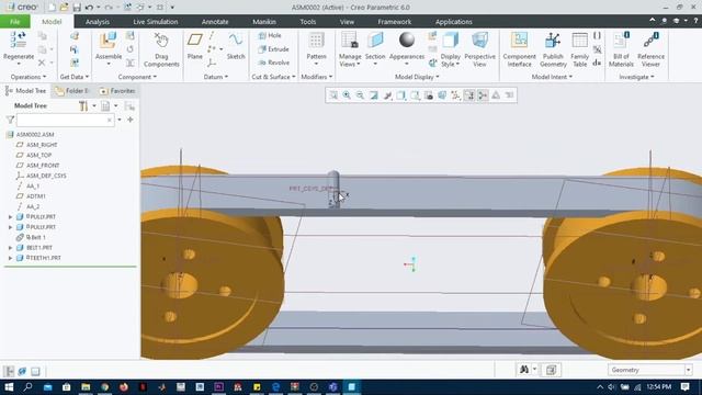 Creating Pattern In Assembly | Belt And Pulley | CREO 6 смотреть онлайн