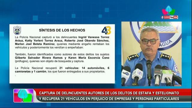 Policía de Nicaragua captura 4 delincuentes autores de delitos de estafa agravada y estelionato смотреть онлайн