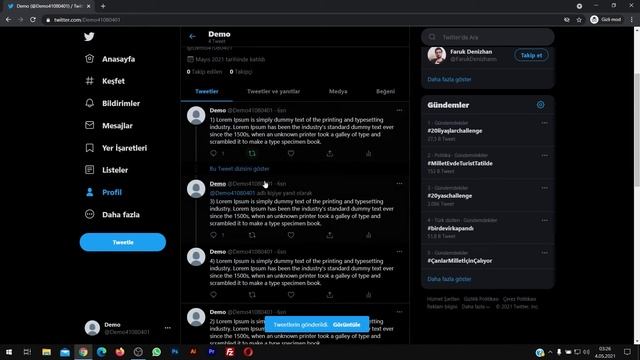 Twitter: Tweet Dizisi (Flood) Oluşturma смотреть онлайн