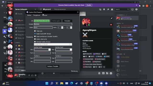 Cara Custom "Playing A Game" Di Discord ! (PC) смотреть онлайн