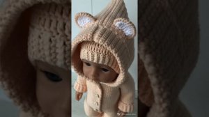 Вязаный комбинезон для куклы baby born. Crochet outfit for baby born doll.