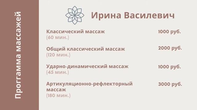 Презентация массажного кабинета 2020 смотреть онлайн