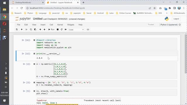 [Solved] Python Error |❗️TypeError: '_AxesStack' object is not callable | networkx graph library?♂ смотреть онлайн