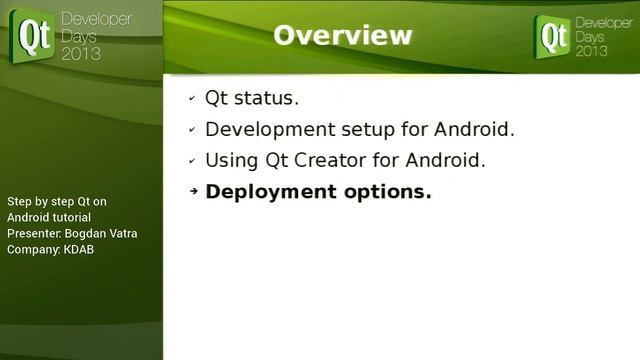 QtDD13 - Bogdan Vatra - Step by step Qt on Android tutorial смотреть онлайн