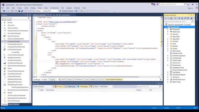 How to use ajax calendar control in asp net || visual studio 2015 смотреть онлайн