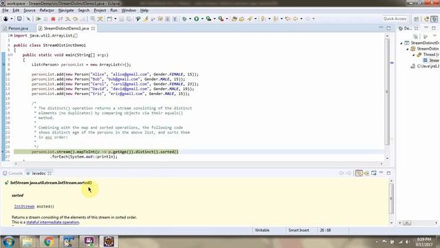 How to use the distinct method of Java 8 Stream? | Streams in Java 8 смотреть онлайн