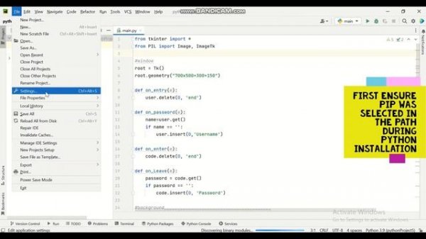 How to Install PILLOW in Python 3.9 Pycharm (Windows 10)