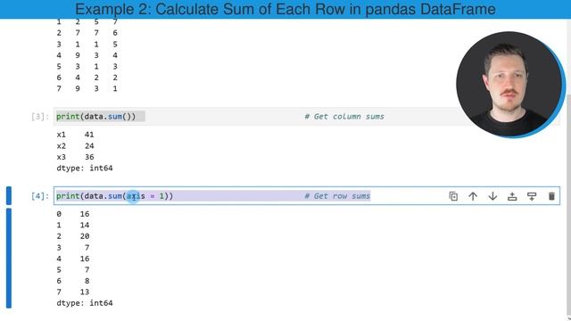 Sum of Columns & Rows of pandas DataFrame in Python (Examples) | sum() Function | Each Column & Row смотреть онлайн