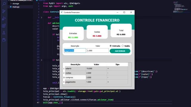 Programa de controle de finanças feito em python смотреть онлайн