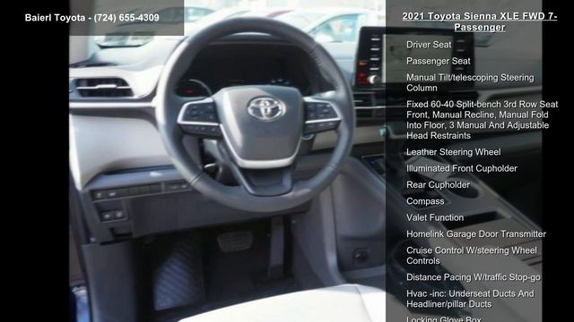 2021 Toyota Sienna XLE FWD 7-Passenger - Baierl Toyota -... смотреть онлайн