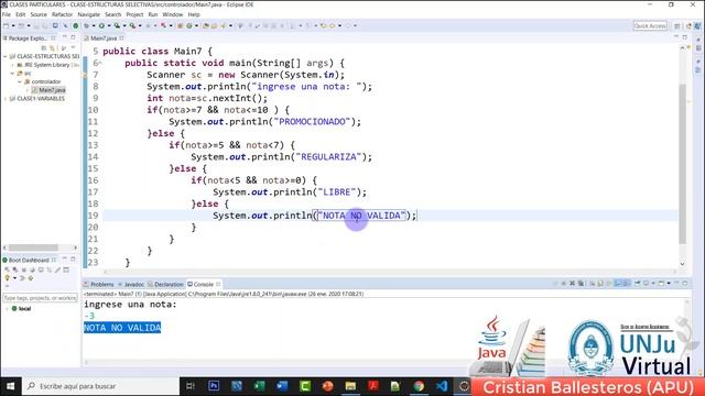 if-else determinar la condicion de cursada de un estudiante contadores en JAVA PARTE 2/3 смотреть онлайн
