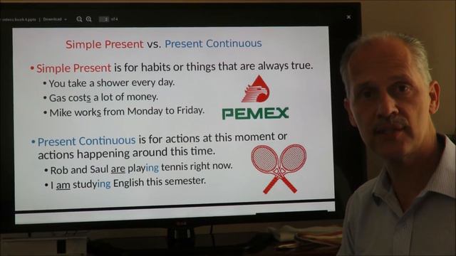 ESL Simple Present vs Present Continuous смотреть онлайн
