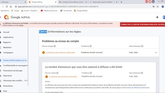 حل مشكلة الليميت La Diffusion d annonces est limitée في حساب ادموب Admob بالتجربة الشخصية حصريا смотреть онлайн