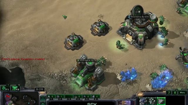 Terran 1v1 TvZ - Bunker Push Opening #1 StarCraft 2 Heart of The Swarm Beta (Akilon Wastes - Win) смотреть онлайн