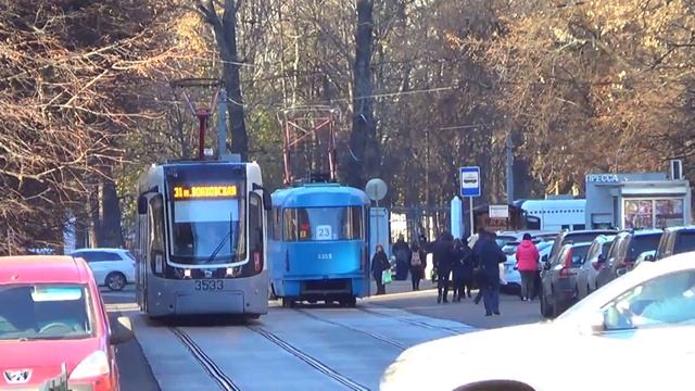 Встреча трамваев МТТА или Tatra-t3 №23 и 71-414 "Pesa Fokstrot" №31 смотреть онлайн