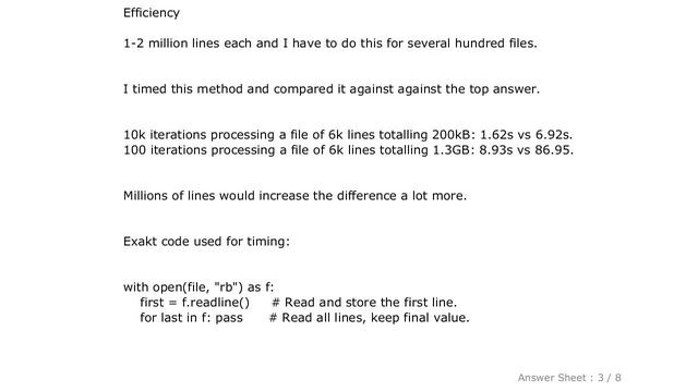 PYTHON : What is the most efficient way to get first and last line of a text file? смотреть онлайн