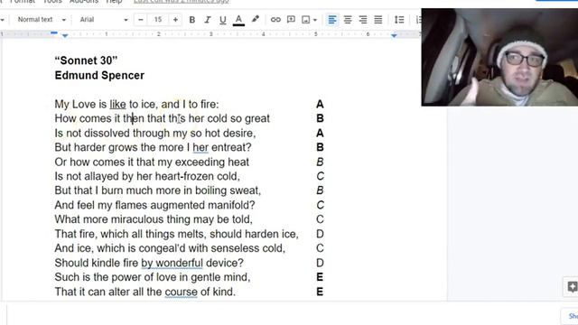 Edmund Spenser Sonnet 30 (Amoretti XXX, My love is like to ice and I to fire) Read-Aloud w/ Analysi смотреть онлайн