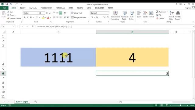 Excel Array: Get Sum of digits (without VBA) смотреть онлайн