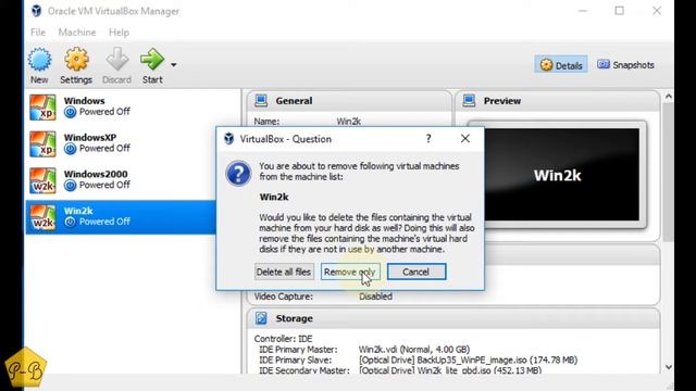 VirtualBox delete VM смотреть онлайн