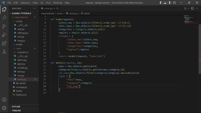 2-qism | Views va Urllar bilan ishlash. Python Django web frameworkida yangiliklar saytini yasaymi смотреть онлайн