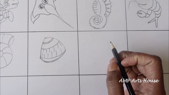 How to draw sea Animals | Aquatic Animal drawing | Drawing for kids and beginners | kids Art | Day смотреть онлайн