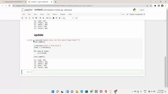 4. CREATE | INSERT | FETCH | UPDATE | ORDER BY | DELETE records USING SQLITE IN JUPYTER смотреть онлайн