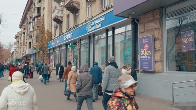 Chisinau Walking Tour City Center, Moldova 4k 60fps