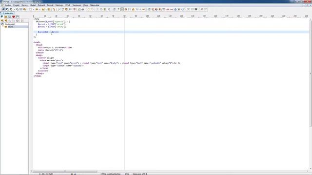 HTML / PHP - Formulář + skript / Jednoduchý výpočet v PHP смотреть онлайн
