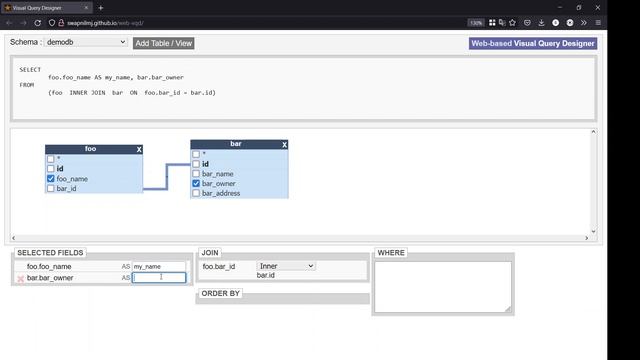 A Web-based Visual SQL Query builder for Mysql DB смотреть онлайн
