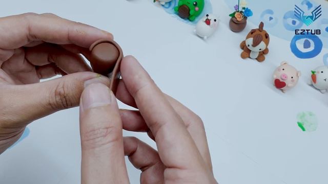 How to make clay potted peach | Polymer clay craft смотреть онлайн