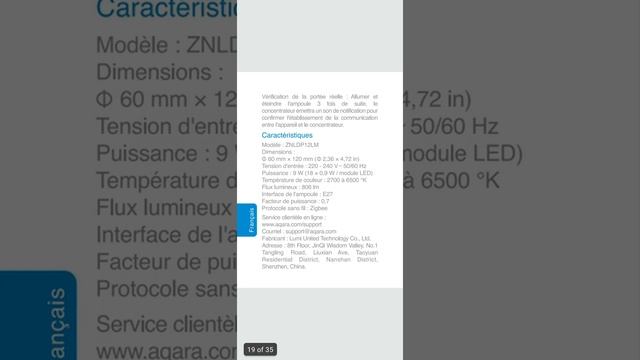 Xiaomi Aqara ZNLDP12LM LED Smart Bulb Multi-language User Manual смотреть онлайн