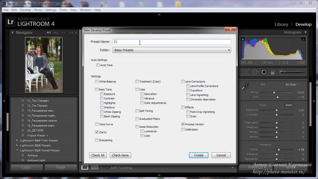Создание блока пресетов для детализации в Lightroom смотреть онлайн