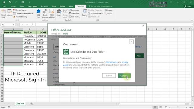 How to Add Date Picker Using Add Ins In Excel | Easily Date Input in Cell without typing смотреть онлайн