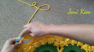 Овальный ковер крючком из шнура 24 ряд Crochet Oval Rug row 24