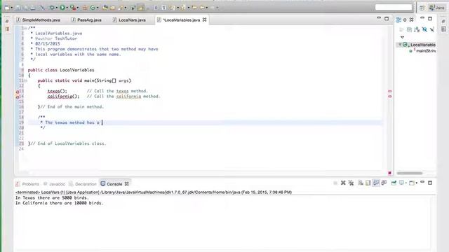 Java Methods - Local Variables смотреть онлайн