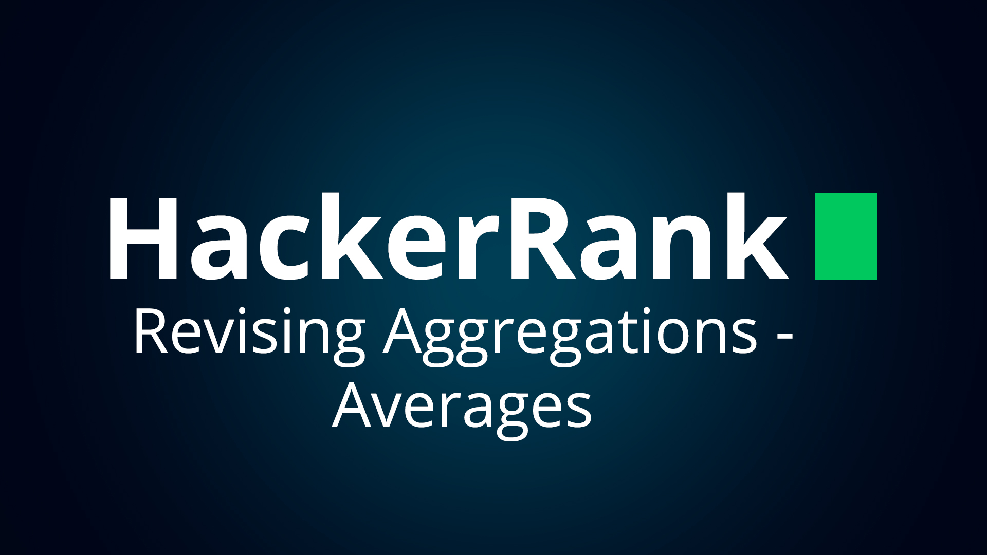 Решение SQL задания "Revising Aggregations - Averages" на HackerRank.com смотреть онлайн
