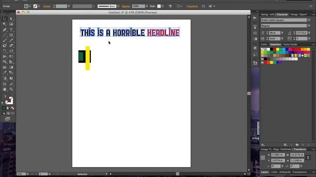 Illustrator CS 6 Tutorial - Creating Outlined Text, Groups, and Using the Pen смотреть онлайн