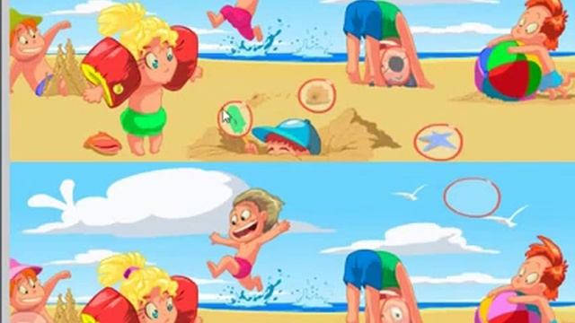 Найди 10 отличий. Развивающая игра для детей. смотреть онлайн
