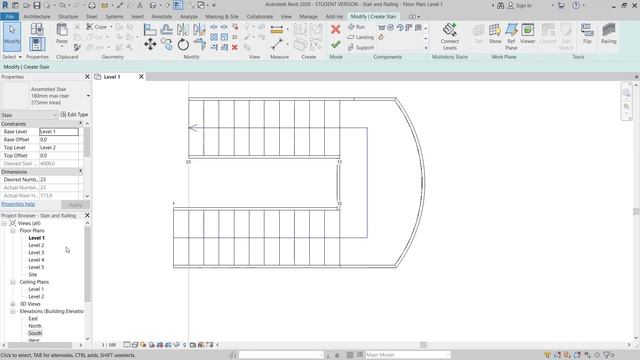 How to Model stair and railing in Revit | Modeling Stair & Railing in Revit 2020 смотреть онлайн