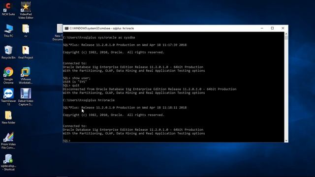 Oracle Database tutorials (Bangla) 3 : How to connect database 11g using cmd on windows machine смотреть онлайн