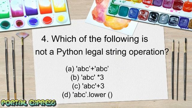 Which of the following is not a Python legal string operation? (a) 'abc’+'abc’(b) 'abc' *3 смотреть онлайн