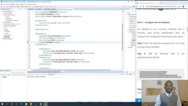Part 4 – Configure the H2 In Memory Database смотреть онлайн