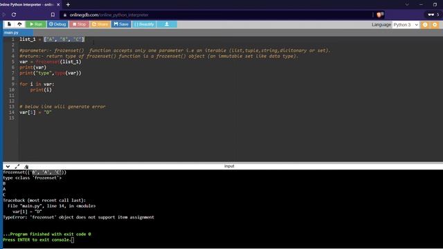 what are frozenset() inpython? | python | frozenset | programming смотреть онлайн