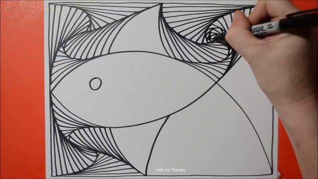 Daily Line Illusion #105 / 3D Simple Fish Pattern / Cool Spiral Drawing / Art Therapy смотреть онлайн
