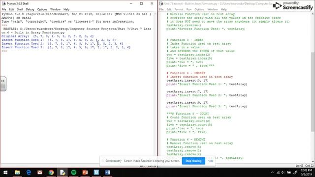 CS in Python - Unit 7 Video 6B - Built in Array Functions (Post-investigation) смотреть онлайн