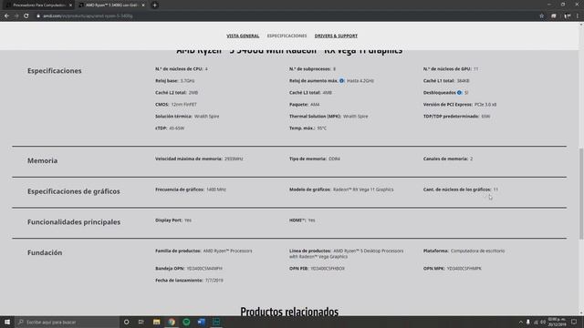 Ryzen 5 3400G (APU) VEGA 11| CARACTERÍSTICAS, RESEÑA y TEST en JUEGOS | ¿La MEJOR y más RÁPIDA? ? смотреть онлайн